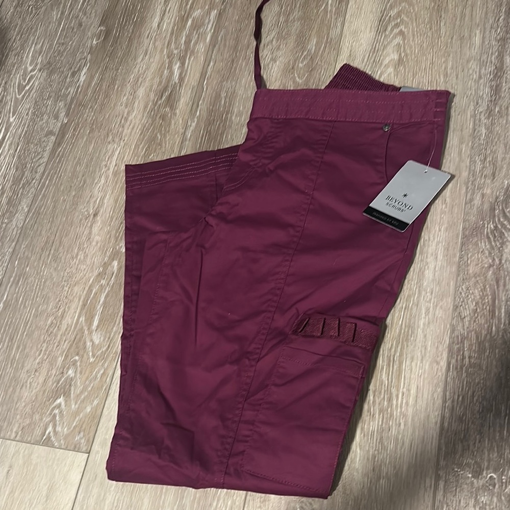 Burgundy Cargo scrub Pants Stylish and Functional
